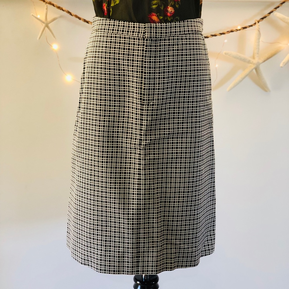 Banana Republic A-Line Trouser Skirt Black White 4